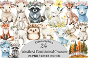 Sweet Woodland Floral Animal, an Illustration by CitraGraphics (Thumbnail 1 of 5)