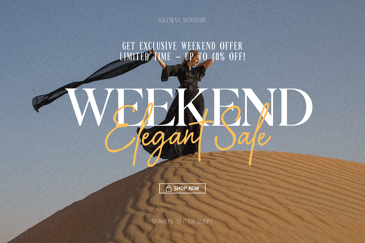 Soleneva - Signature Typeface, a Script Font by Creacy Studio (Photo 2 of 10)