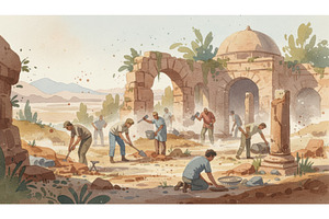 Team restores ancient stone ruins in, an Architecture Photo by Igor Tichonow