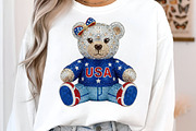 USA Teddy Bear 4th of July PNG, an Illustration by CreationArt (Thumbnail 5 of 5)