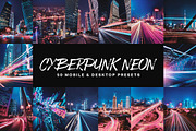 50 Cyberpunk Neon Lightroom Presets, a Preset Add-On by SparkleStock (Thumbnail 1 of 6)