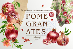 Pomegranates Watercolor collection