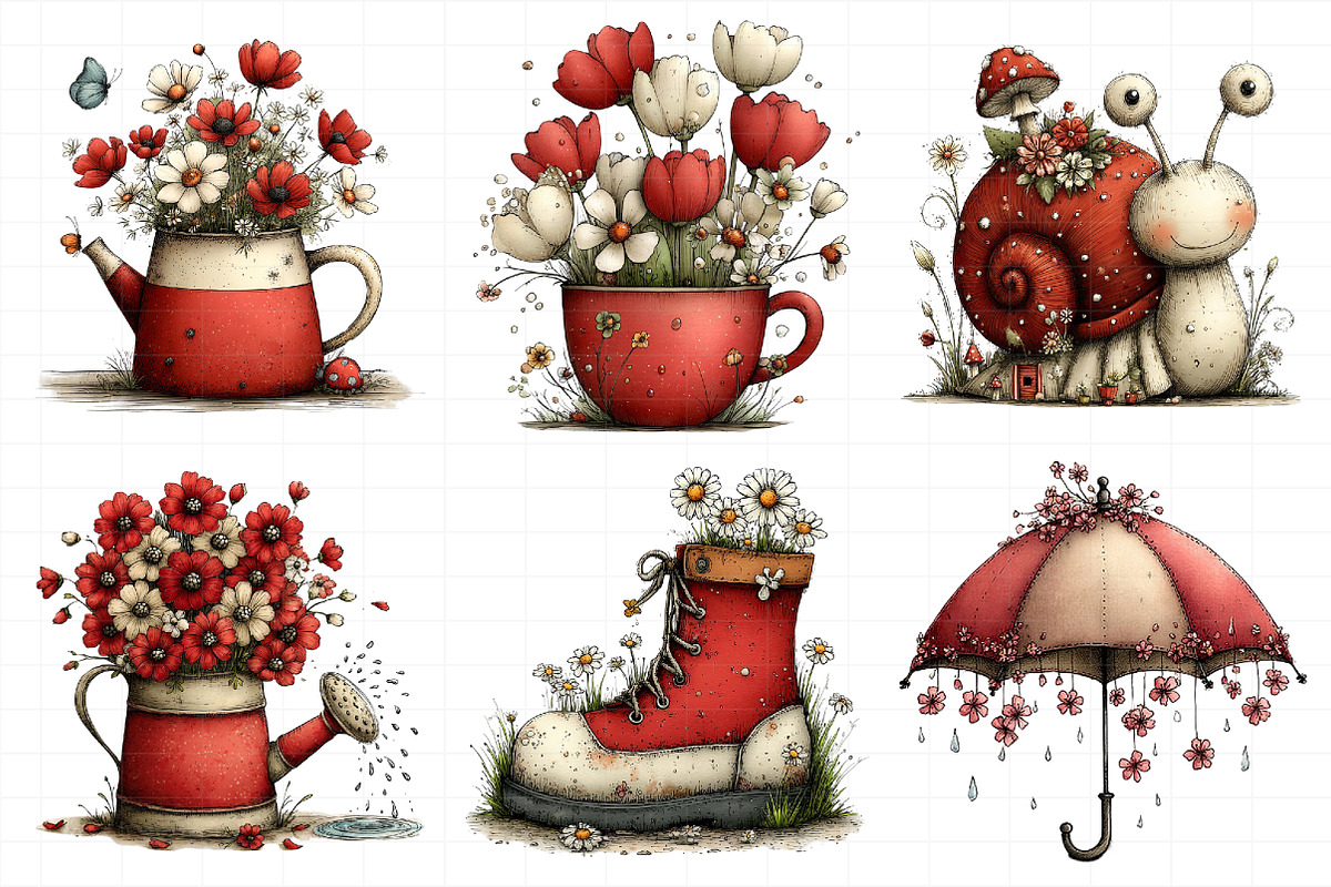Whimsical Spring Clipart Bundle, an Illustration by Daily.Designs (Photo 3 of 8)