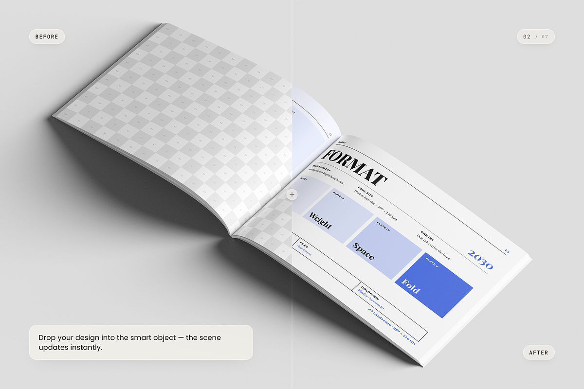 A4 Landscape Magazine Mockup, a Books & Magazine Mockup by Toasin Studio (Photo 2 of 7)
