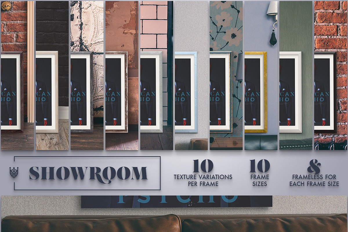 Showroom - Frames Mockups, a Product Mockup by Madebyvadim (Photo 3 of 10)