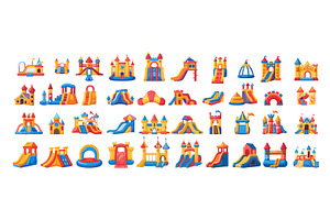 Cartoon inflatable castles, an Object Illustration by Stock-Smart-Start