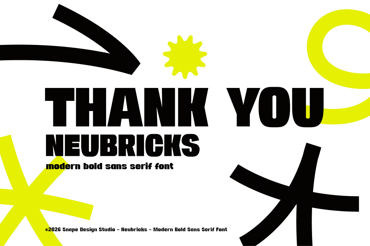 Neubricks - Bold Sans Serif Font, a Sans Serif Font by Snape Design Studio (Photo 12 of 12)