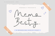 Memo Besty a Monoline Script Font, a Script Font by Bayuktx (Thumbnail 1 of 8)