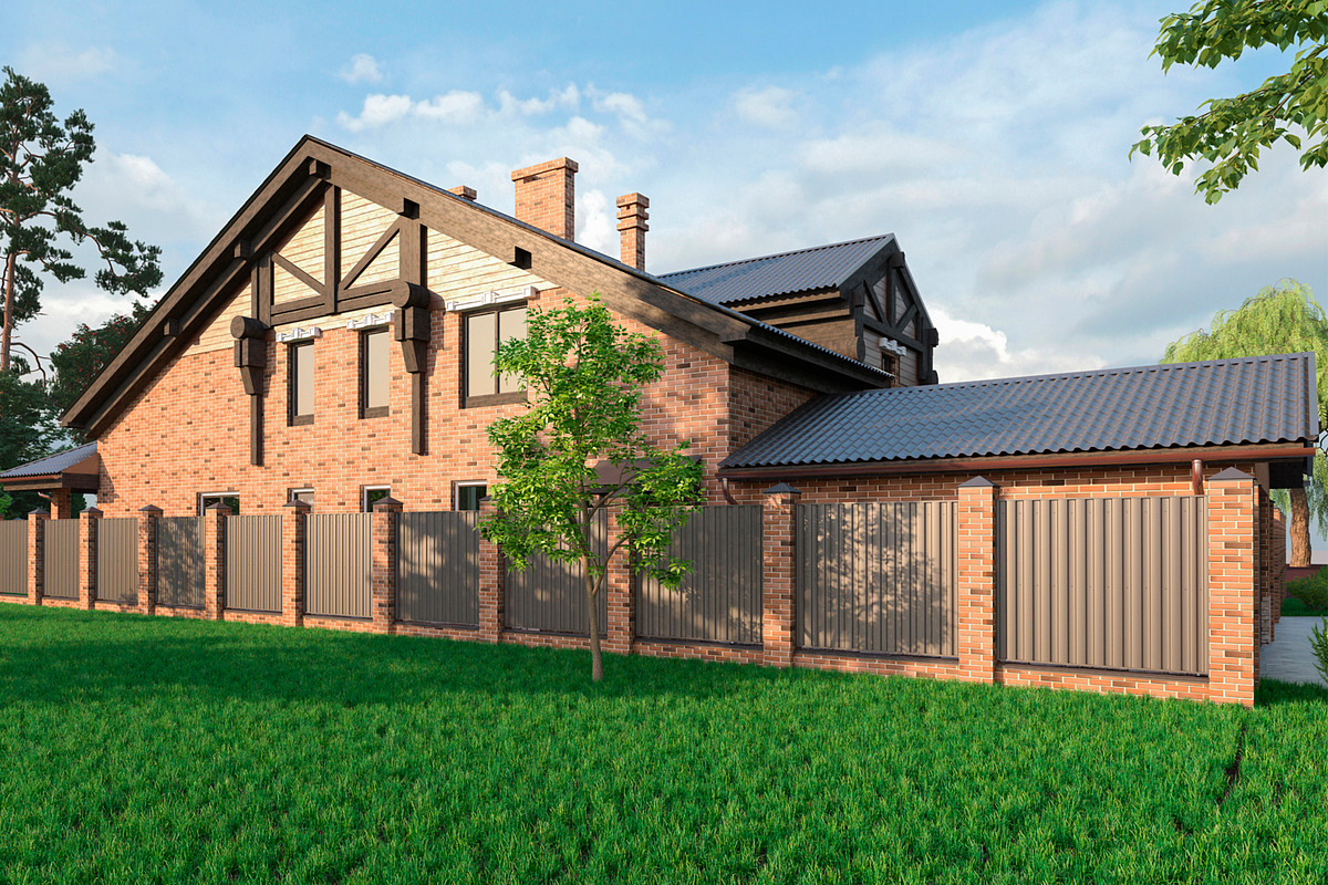 A Chalet house with a garage, an Architecture 3D Model by profdesign (Photo 5 of 21)