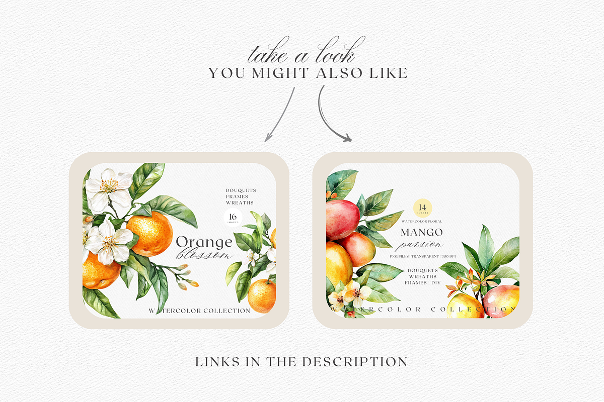 Watercolor Peach Bouquet Clipart, a Decorative Illustration by ThaismotaCreativeCo (Photo 12 of 13)