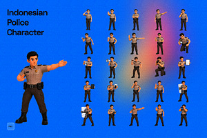 3D Indonesian Police Character