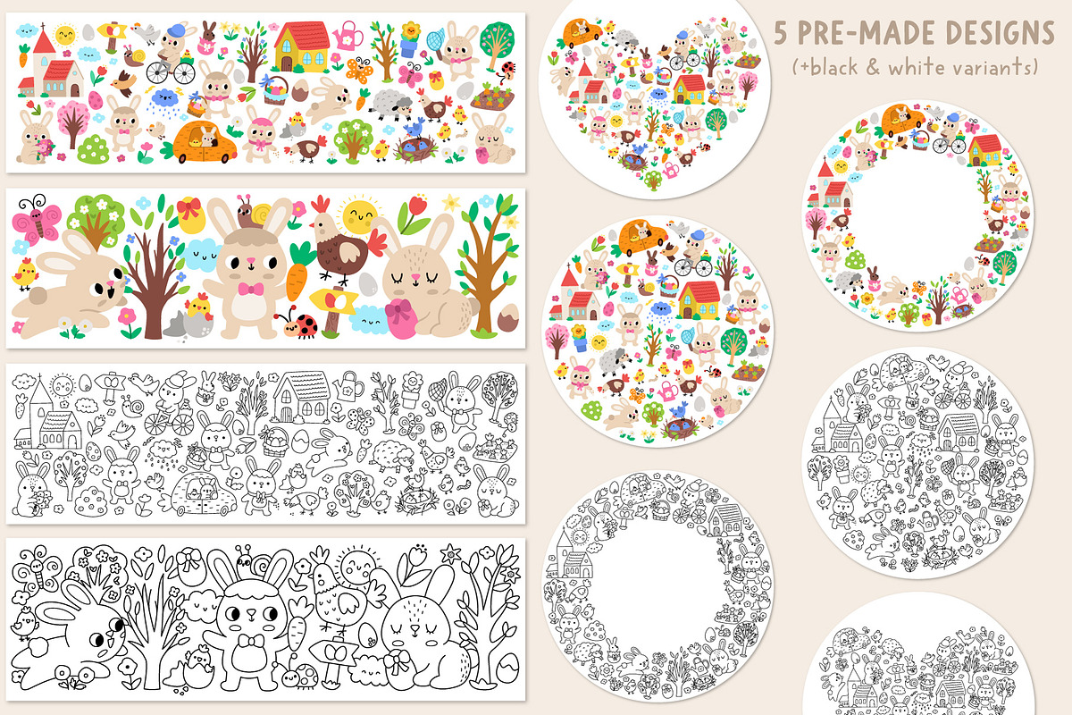 Easter village clipart and designs, a Seasonal Illustration by Lexi Claus (Photo 5 of 8)