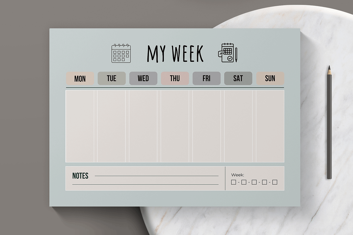 Weekly Planner Template Design, a Stationery Template by MightyDesign (Photo 3 of 6)
