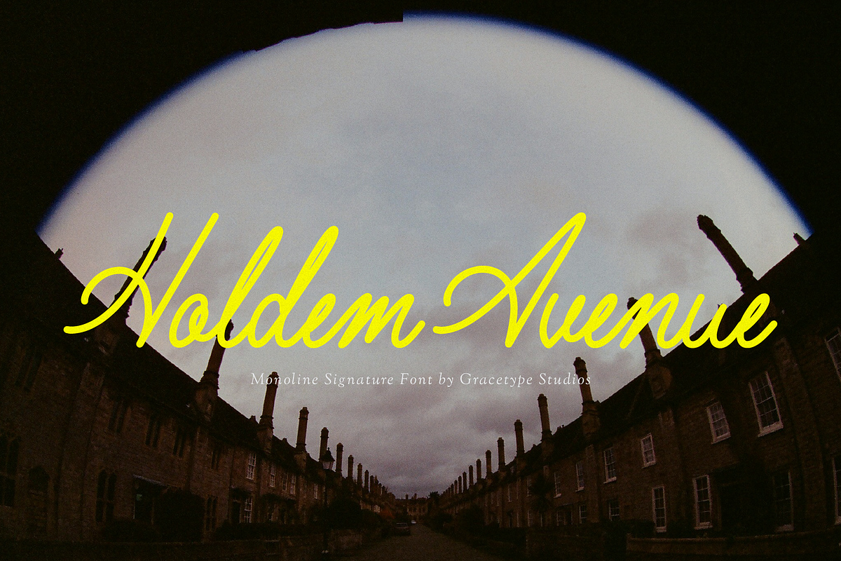 Holdem Avenue | Monoline Signature, a Script Font by gracetype_studio (Photo 1 of 12)