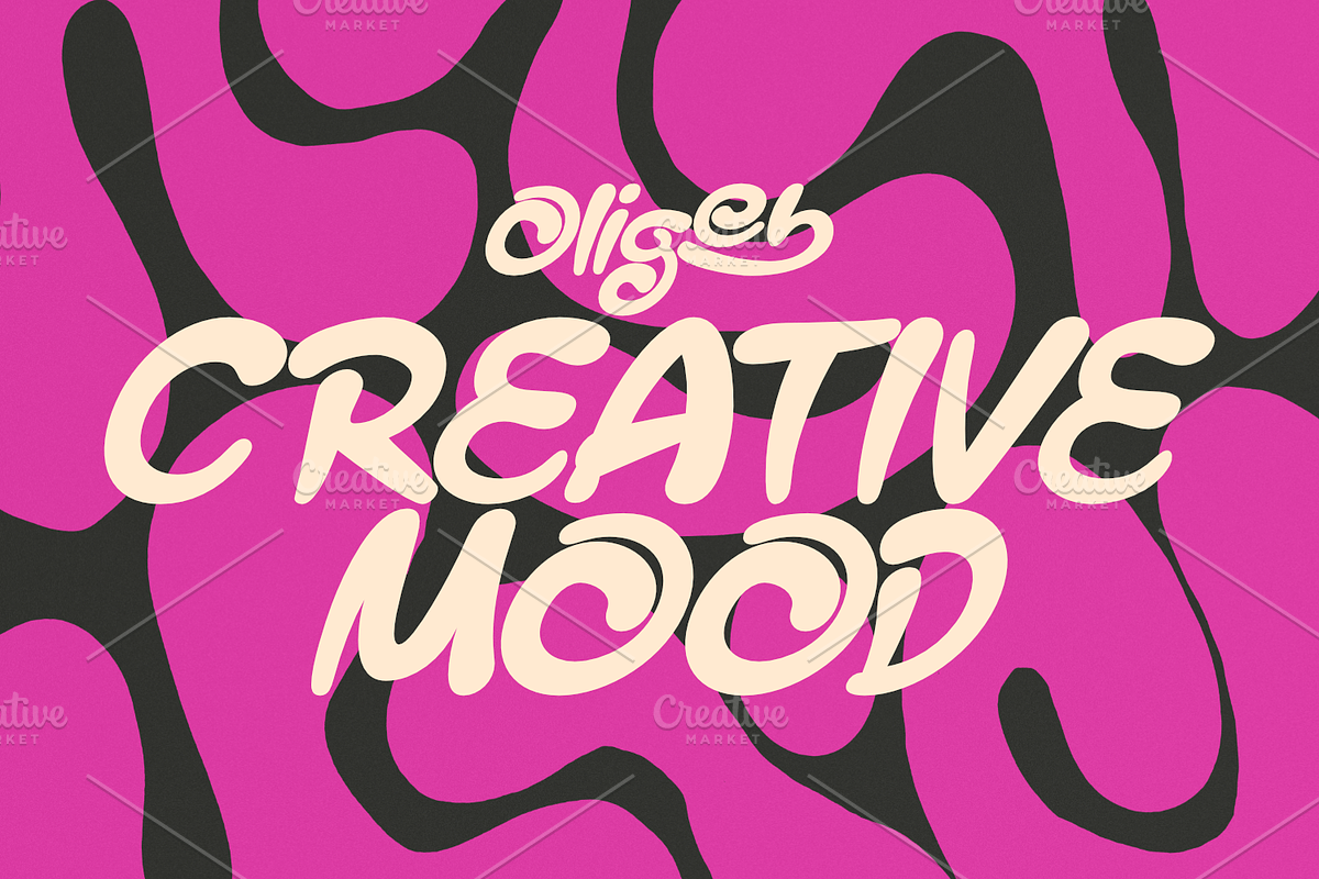Oligeb – Retro Groove Display Font, a Handwritten Font by Linecreative (Photo 5 of 8)