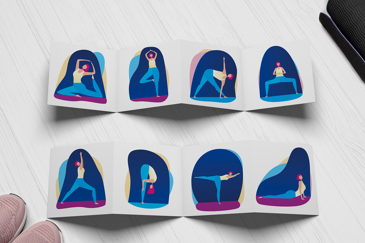 SALE! Yoga with a girl illustrations, a Decorative Illustration by Fli Store (Photo 3 of 8)