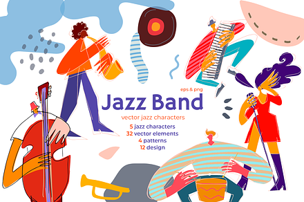 Jazz band modern characters