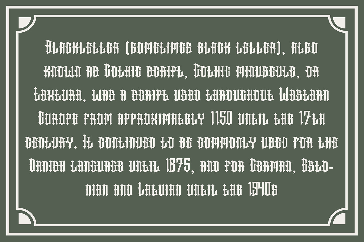 Cottage - Blackletter Font, a Blackletter Font by AQR Studio (Photo 8 of 8)