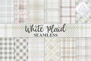 White Plaid Digital Paper