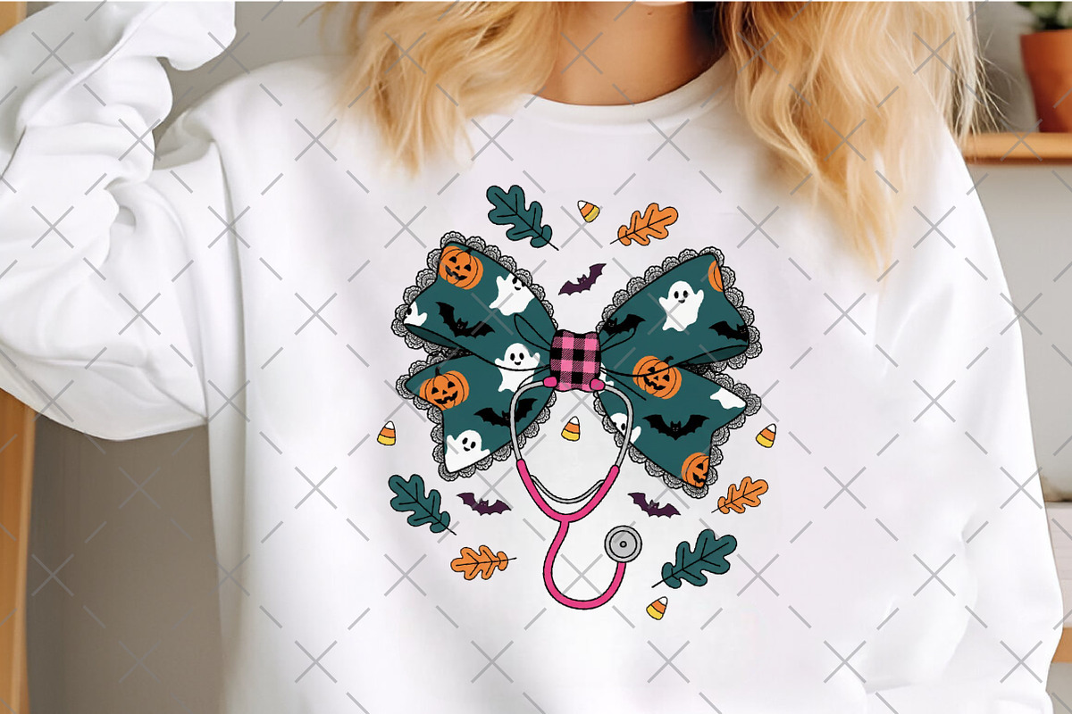Coquette Preppy Halloween Nurse Bow, an Illustration by Craft Nest (Photo 4 of 6)