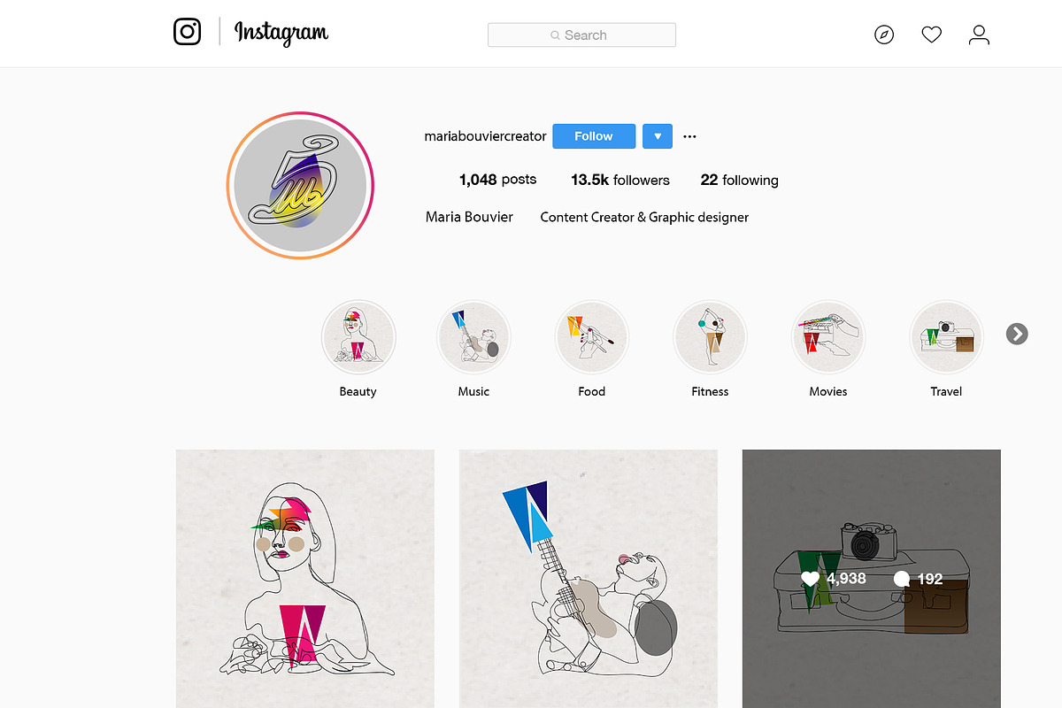 Hand drawn Instagram Story Highlight, a Social Media Template by maaariabouvier (Photo 2 of 3)