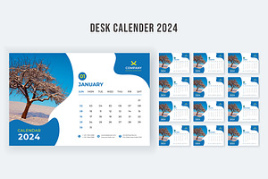 2024 Calendar Design Template, a Stationery Template by salahuddinuix