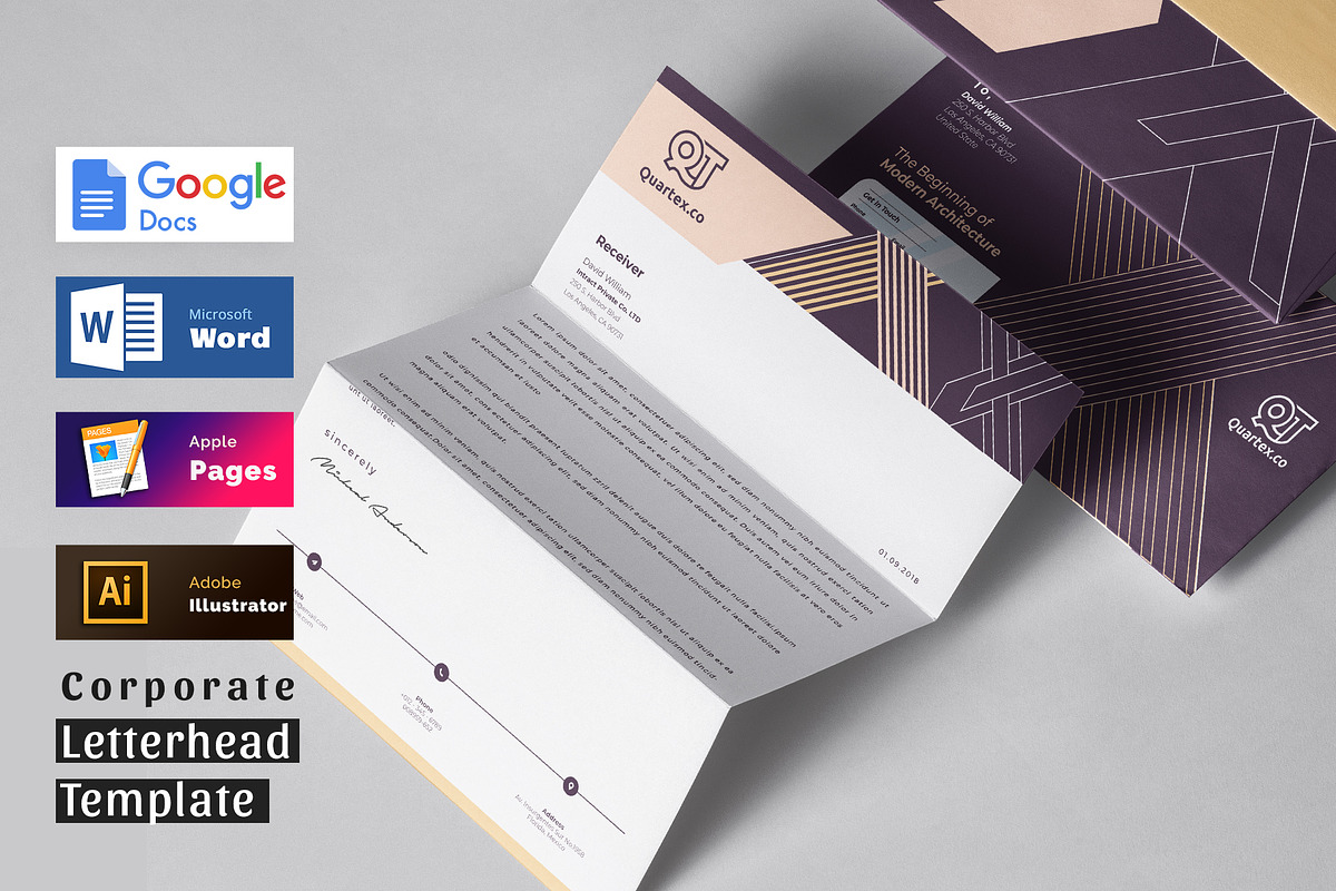 Letterhead Word Google Docs Pages, a Stationery Template by Tbunny (Photo 1 of 5)