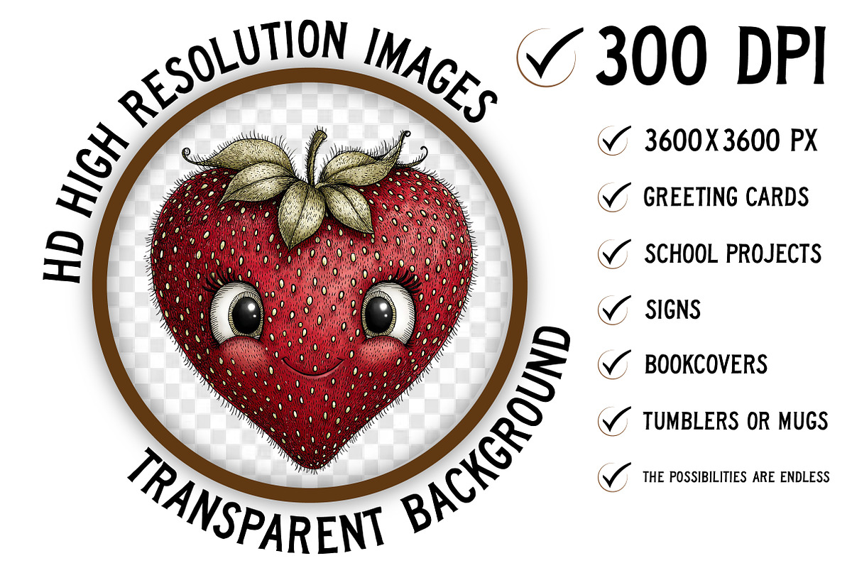 Valentine Strawberry Clipart, an Illustration by Craft Nest (Photo 2 of 8)