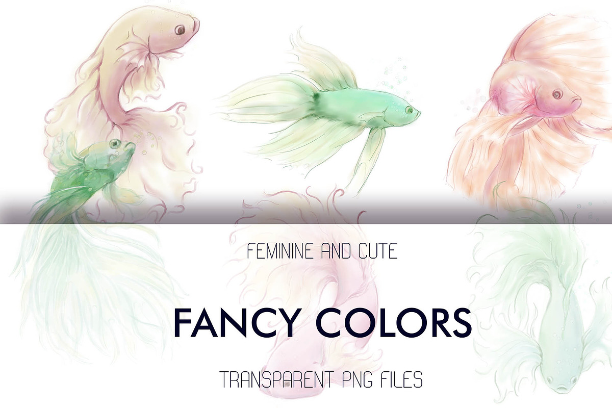 Dreamy colors betta fishes bundle, a Pattern Graphic by Natsuhisui (Photo 2 of 4)