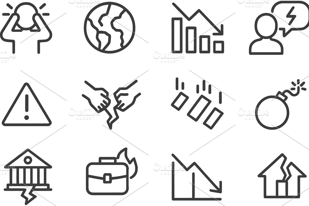 Vector illustration of line icons, a Finance Illustration by ZinetroN