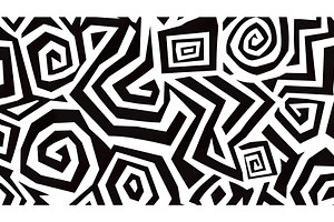 Black and white geometric spiral, an Illustration by Lermont51