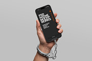 iPhone Mockup - Handcuffed to Phone, an iPhone Mockup by Avelina Studio (Thumbnail 1 of 3)