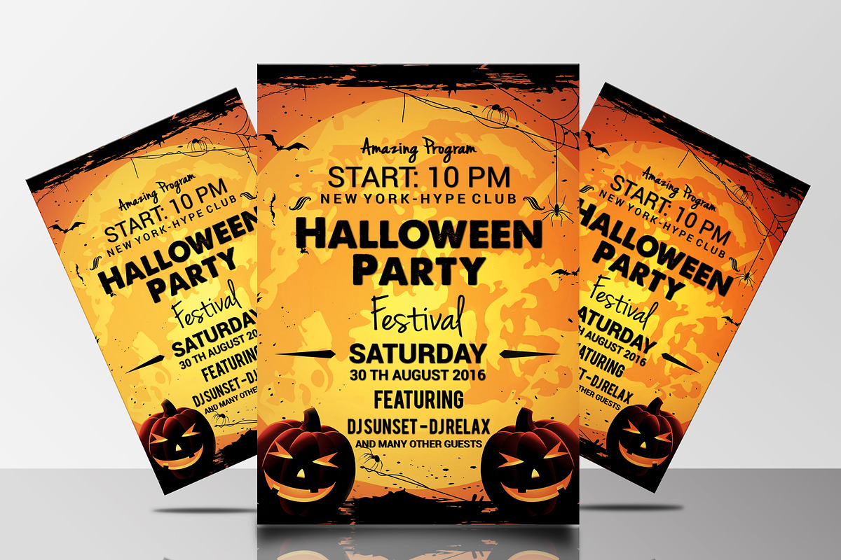 Halloween Party Flyers Bundle, a Flyer Template by AfzaalGraphics (Photo 12 of 19)