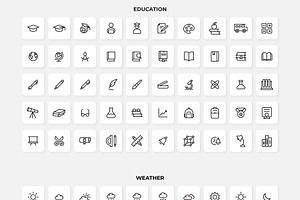 1000 Outline Icons Canva Bundle