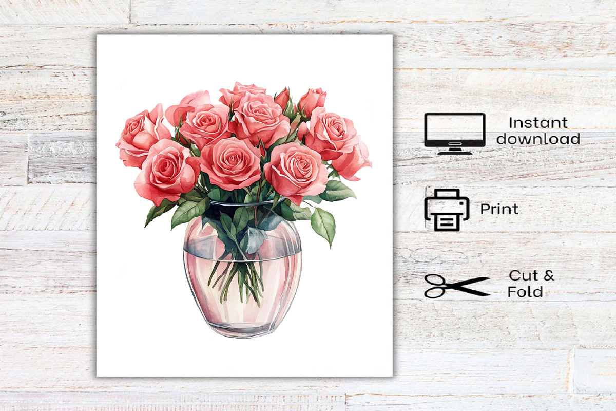 Watercolor Pink Wedding Day Clipart, an Illustration by Canvas Craft (Photo 8 of 8)