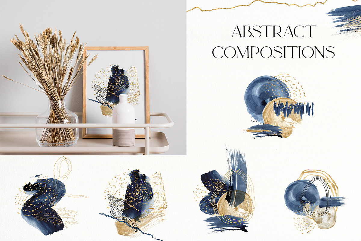 Deep blue watercolor backgrounds, a Texture Graphic by Yuliya Derbisheva (Photo 6 of 14)