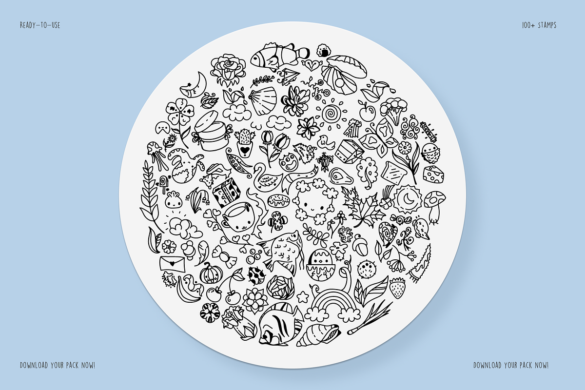PROODLE Procreate Doodle Stamps, a Brush Add-On by Delightful Design (Photo 7 of 8)