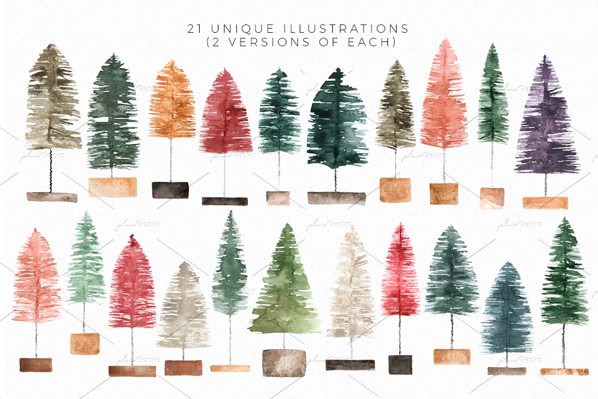 Watercolor bottlebrush trees, a Decorative Illustration by plaidGecko (Photo 2 of 4)