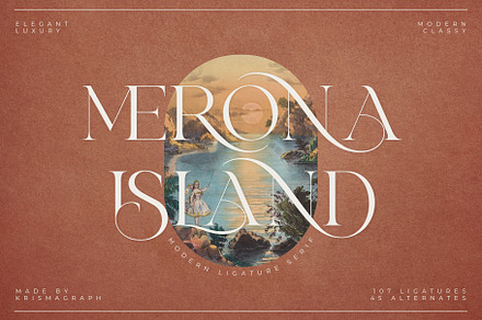 Merona Island | Ligature Serif, a Serif Font by Krismagraph