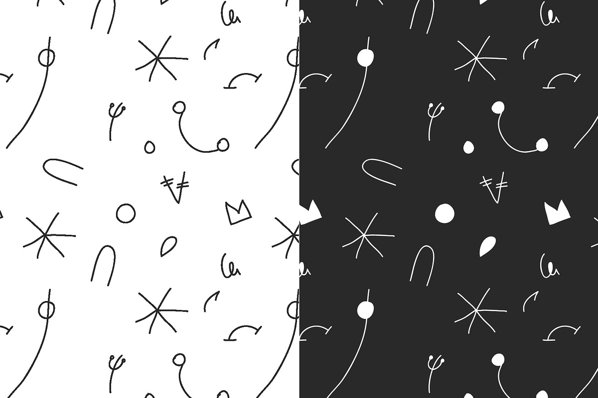 20 B&W hand drawn SEAMLESS PATTERNS, a Pattern Graphic by Studio.lize (Photo 5 of 16)