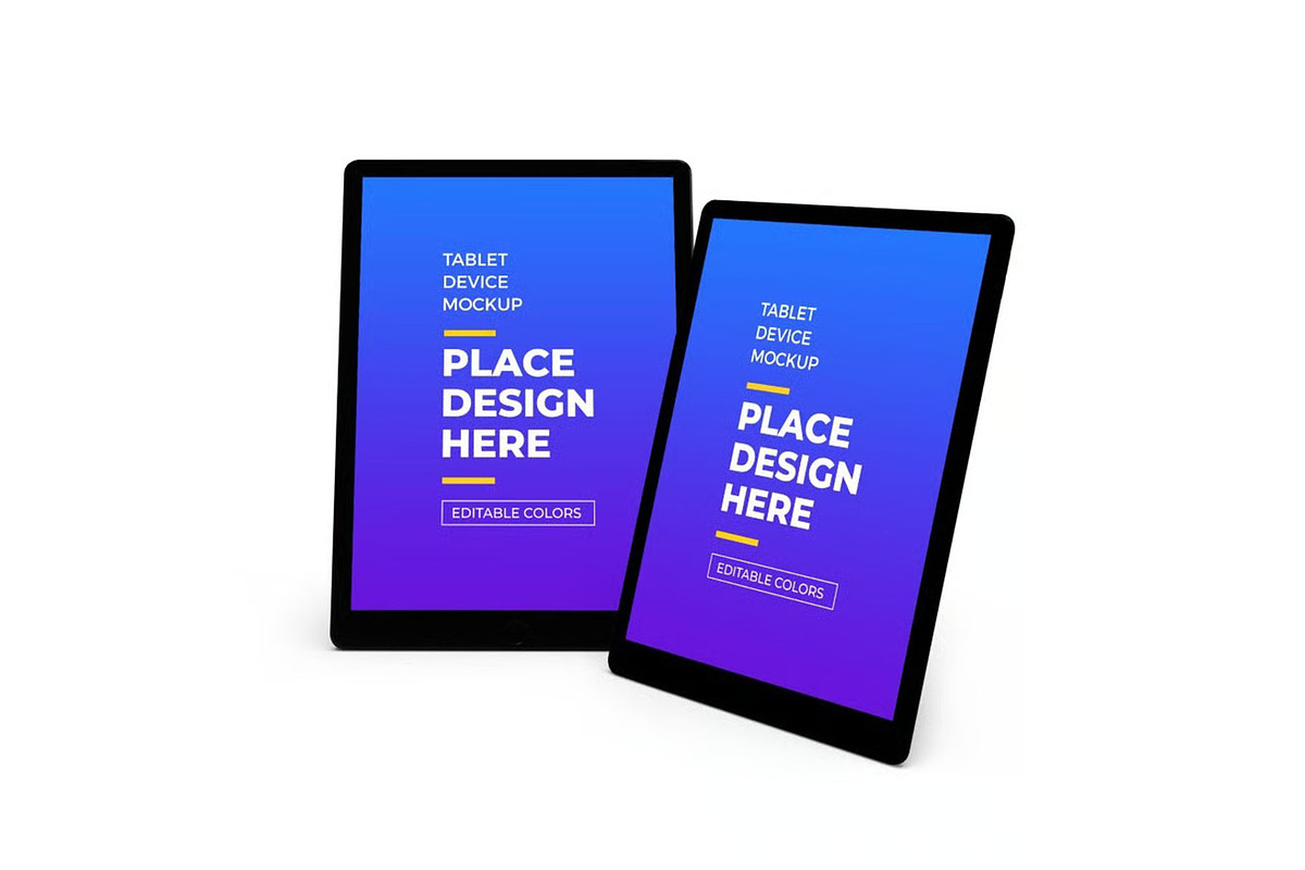 Tablet Device Mockup Template Set, an iPad Mockup by DesignRushMarket (Photo 10 of 11)