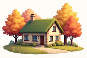 Dreamy Autumn Cottage Clipart Bundle, an Illustration by BIPLOB EXPERT (Thumbnail 12 of 13)