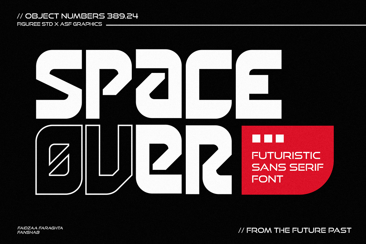 Space Over - Futuristic Sans Serif, a Sans Serif Font by figuree studio (Photo 1 of 10)