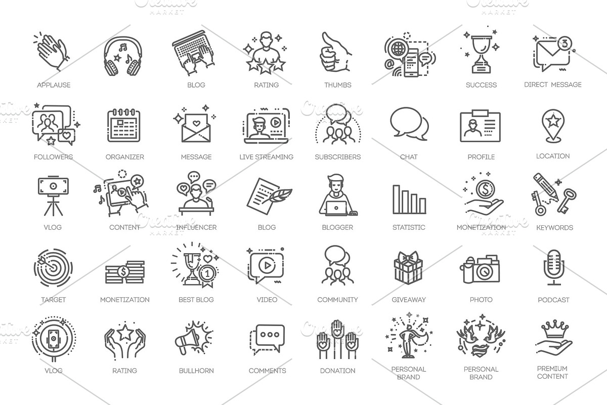Blogger, Blogging, Blog Icons, an Object Illustration by Tettygreen (Photo 1 of 3)