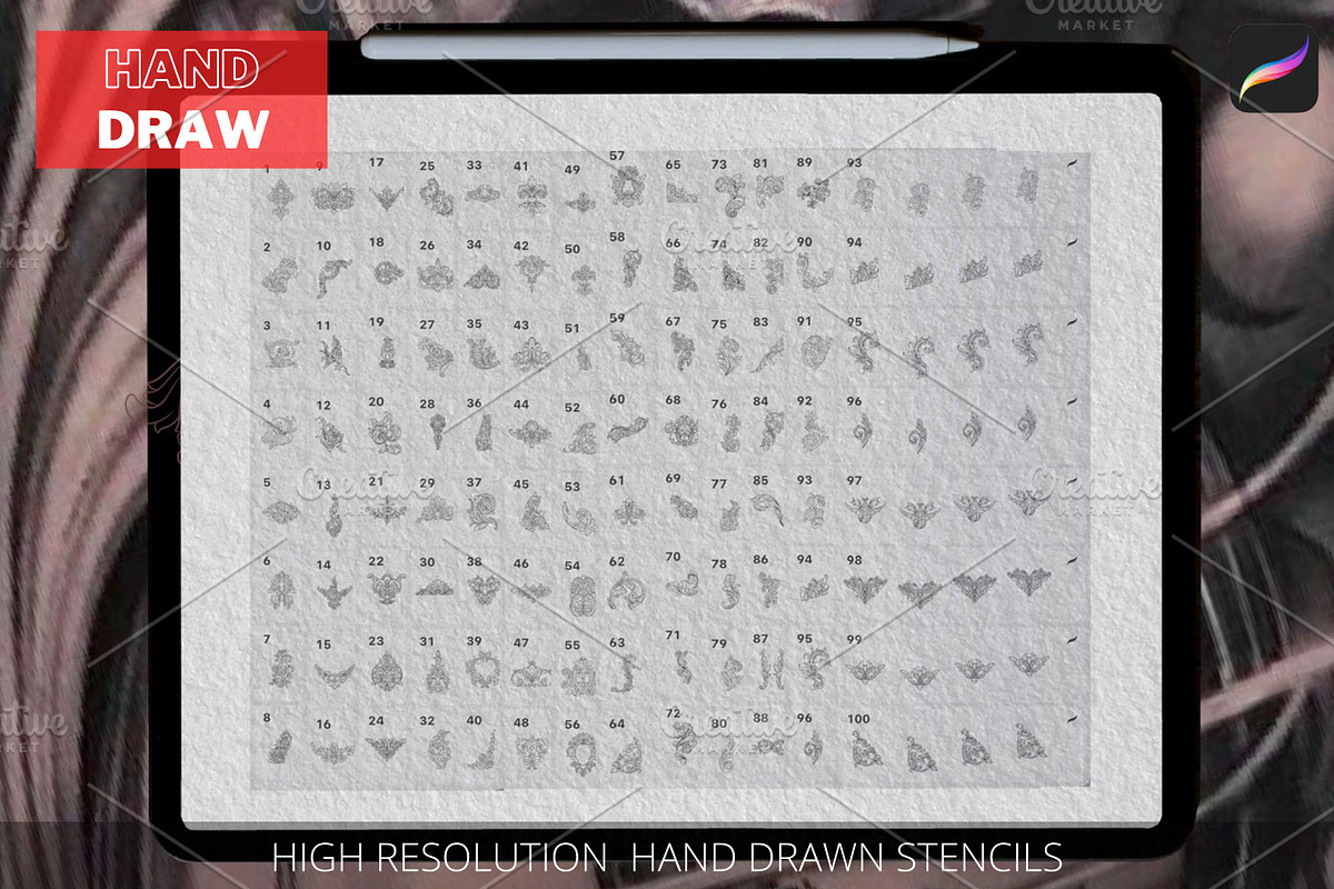 Acanthus Ornaments, Procreate Brush, a Brushes & More by Tattoo Worker Studio (Photo 4 of 6)