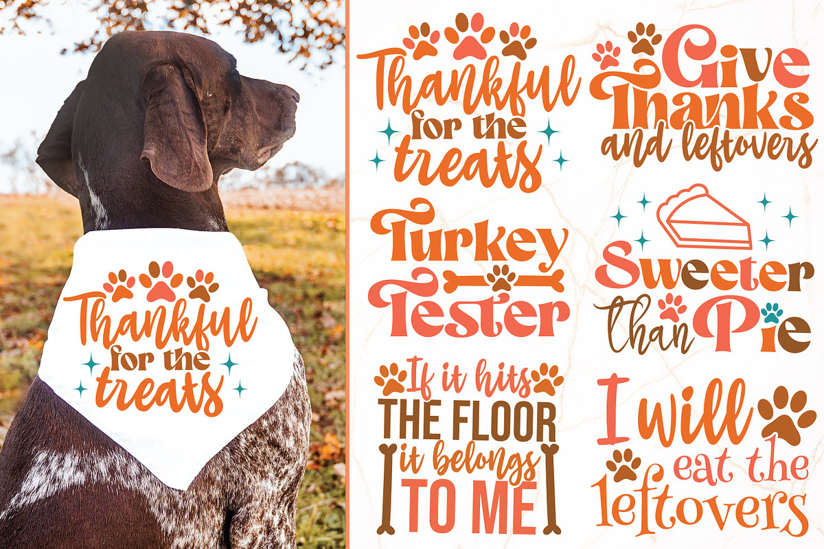 Thanksgiving Dog Bundle SVG, a Seasonal Illustration by RossiGalleria (Photo 1 of 7)