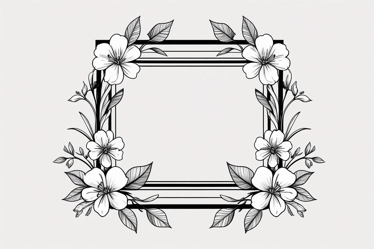 Elegant Floral Frame Bundle, an Illustration by Creativeshirt (Photo 5 of 9)