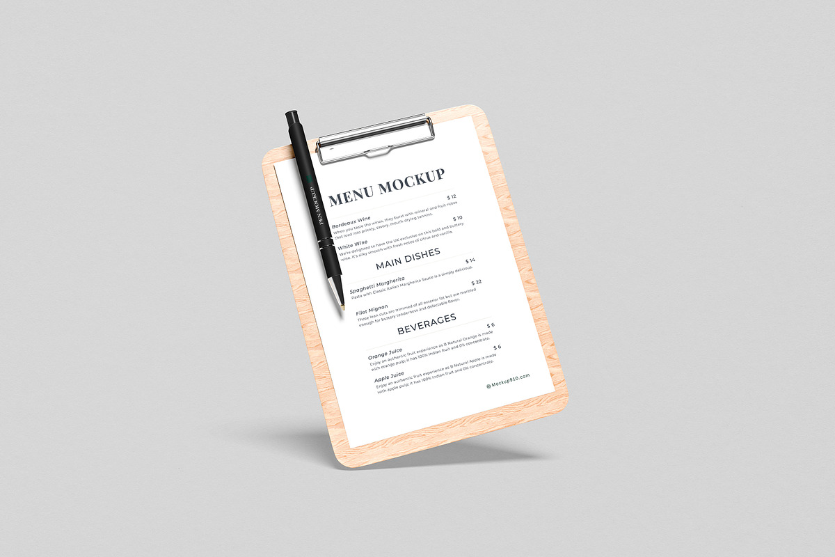 Menu Mockups, an Advertising Mockup by AnasStudio (Photo 5 of 7)