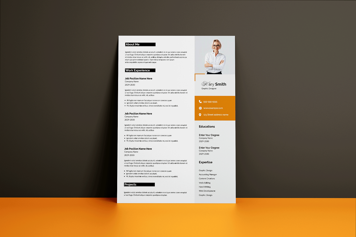 Clean Resume Layout, a Resume Template by Seeing-art (Photo 2 of 3)