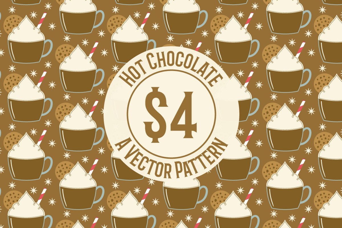 Hot Chocolate Repeat Vector Pattern, a Pattern Graphic by K McCormack Designs (Photo 1 of 4)